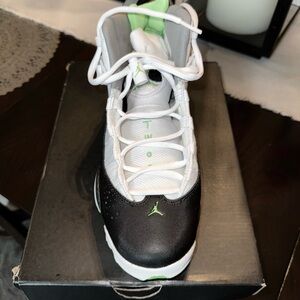 Jordan Black and White Sneakers with with Lime Green